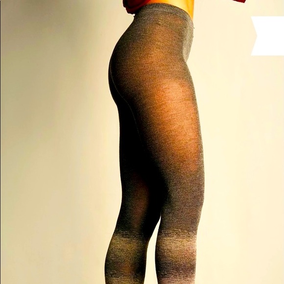 NWT Lemon Legwear Gray Flannel Ankle Tights M/T - Picture 1 of 3